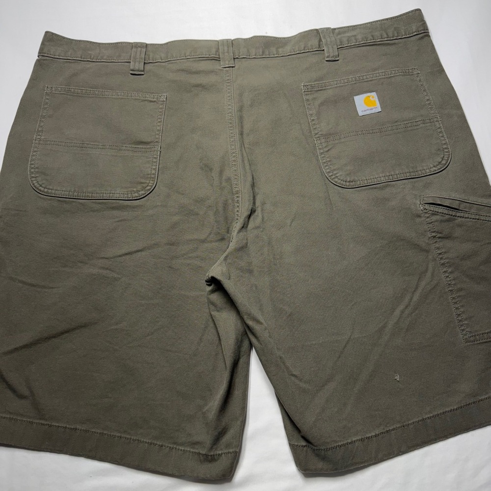 Carhartt Mens 46 Rugged Flex Relaxed Fit Canvas Work Shorts Moss Green BS2514-M
